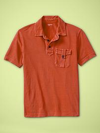 Garment-dyed pique polo