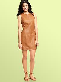 Leather shift dress