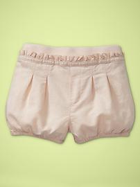 Knit-waist pleated shorts