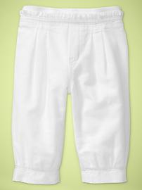 Knit waist pleated pants