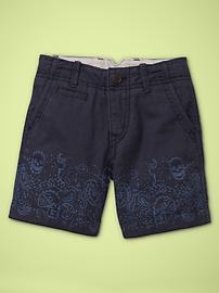 Linen skull shorts