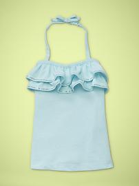 Ruffle sequin tank