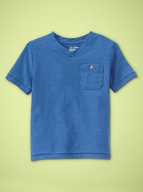 Slub V-neck T