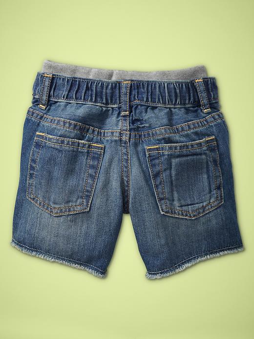 Image number 2 showing, Knit-waist denim shorts