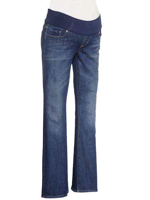 Gap Womens Maternity Demi Panel Long & Lean Jeans Faded Medium Wash