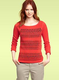 Open knit textured sweater