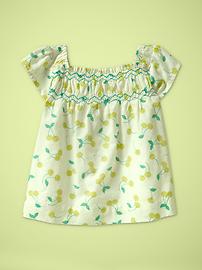Smocked cherry top