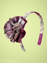 Plaid flower headband