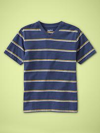 Striped V-neck T