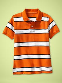 Striped pique polo shirt