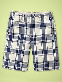 Blue plaid shorts