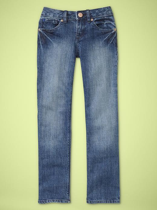 Gap Girls Straight Jeans Faded Light Medium Wash