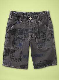 Graphic surplus shorts