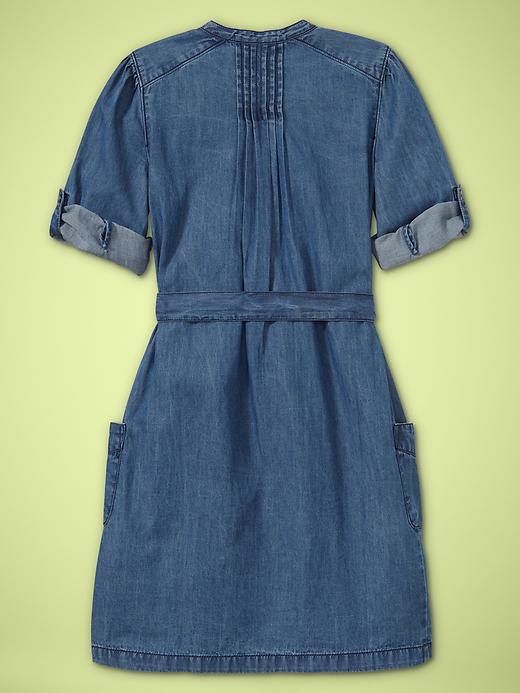 Image number 2 showing, Pintucked chambray dress