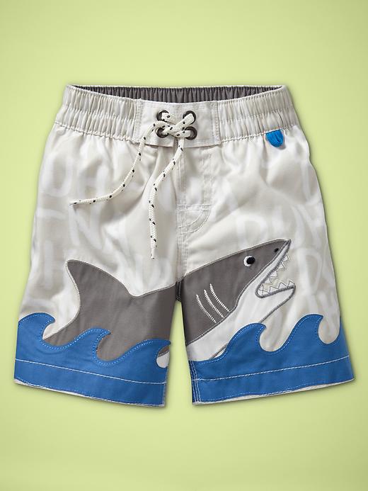 Image number 1 showing, Shark swim trunks