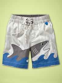 Shark swim trunks