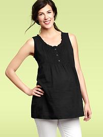 Pintucked henley tunic