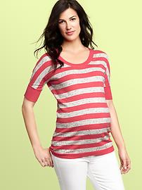 Striped dolman-sleeve sweater