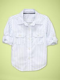 Dobby stripe convertible shirt