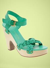 Braided wooden sandals