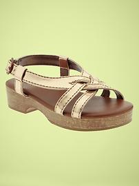 Copper wedge sandals