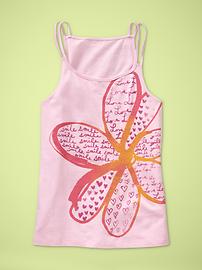 Double strap graphic tank
