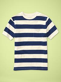 Rugby stripe pocket T