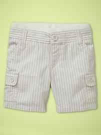 Knit-waist striped cargo shorts
