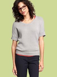 Short-sleeve pullover sweater