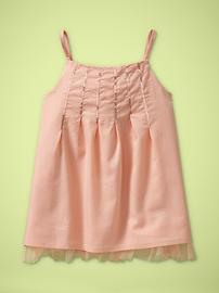 Pleated sequin tank