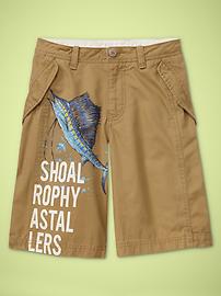Graphic military shorts