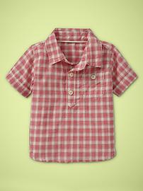 Plaid popover shirt