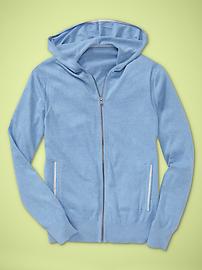Cotton zip hooded sweater