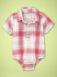 Woven plaid bodysuit