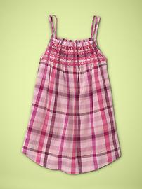 Smocked plaid top