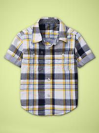 Double-weave plaid shirt