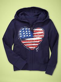 Embellished flag hoodie