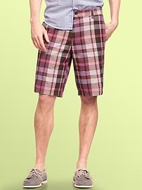 Flat front big plaid shorts (10")