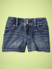 Faded denim shorts