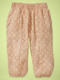 Smocked crepe pants