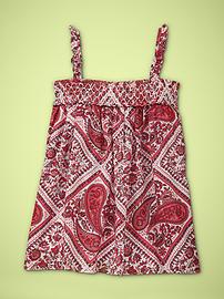Smocked paisley tank