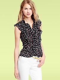 Dotted cascading ruffle shell
