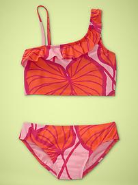 Ruffled leaf two-piece