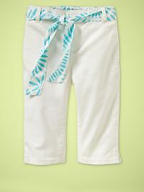 Sash belt capri pants