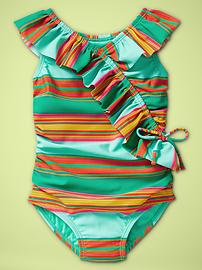 Ruffled wrap one-piece