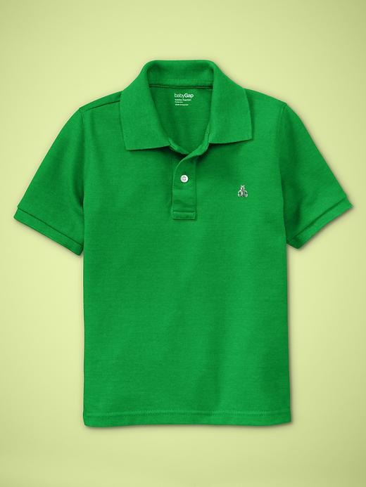 View large product image 1 of 1. Solid pique polo shirt