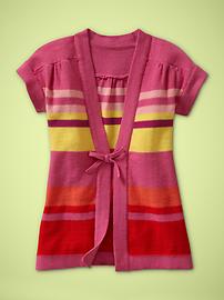 Tie-front striped cardigan