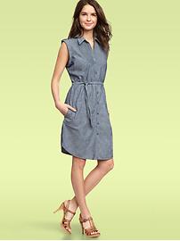 1969 chambray pintucked dress