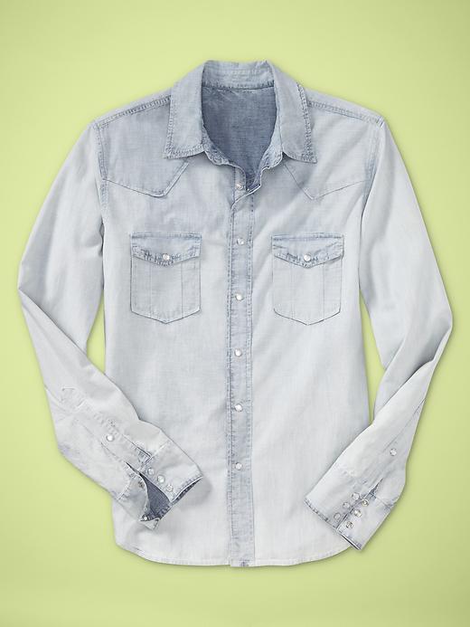 1969 Western Chambray Shirt White Out Wash     Item#:136279002