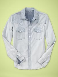 1969 western chambray shirt (white out wash)